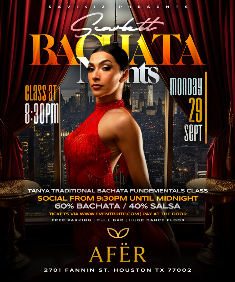 Scarlett Bachata Nights Mondays at Fast Ferrari HTX 8pm-12am