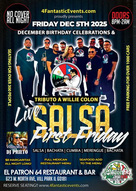 Live Salsa First Friday @ El Patron 64 December