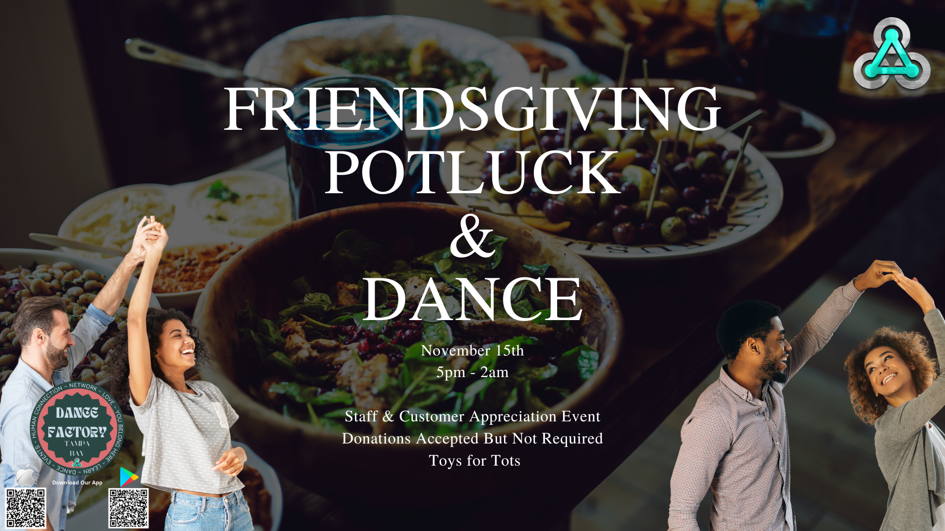 Friendsgiving Potluck & Dance Party! – Staff & Customer Appreciation Event!