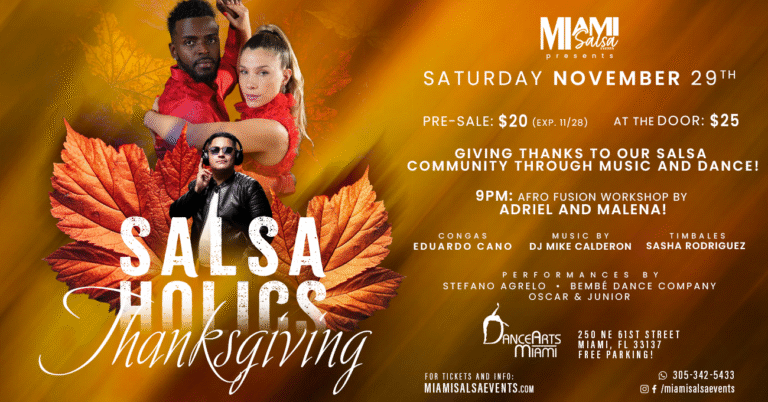 Salsaholics Thanksgiving at Dance Arts Miami!