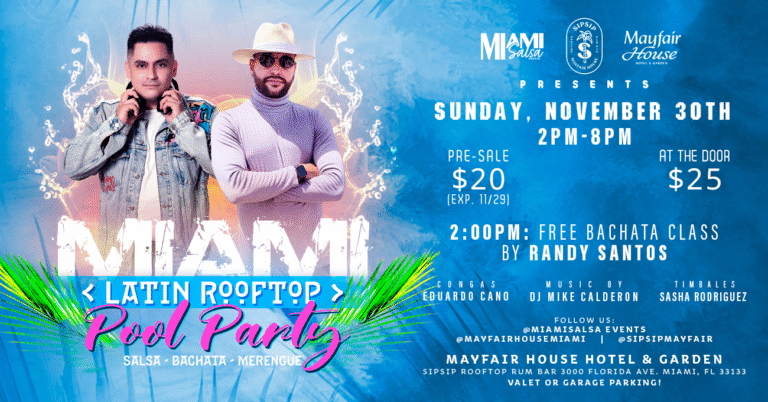 Miami Latin Rooftop Pool Party at The Mayfair House Hotel & Garden!