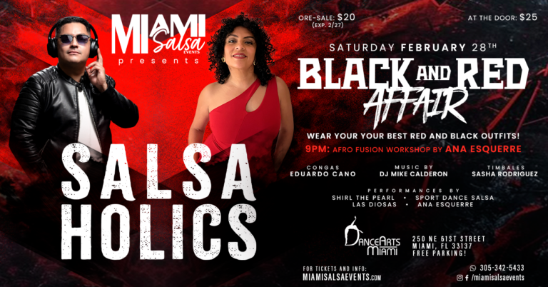 Salsaholics: Black and Red Affair at Dance Arts Miami!